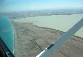 Aerial View of Te Waihora/Lake Ellesmere at Taumutu Taumutu